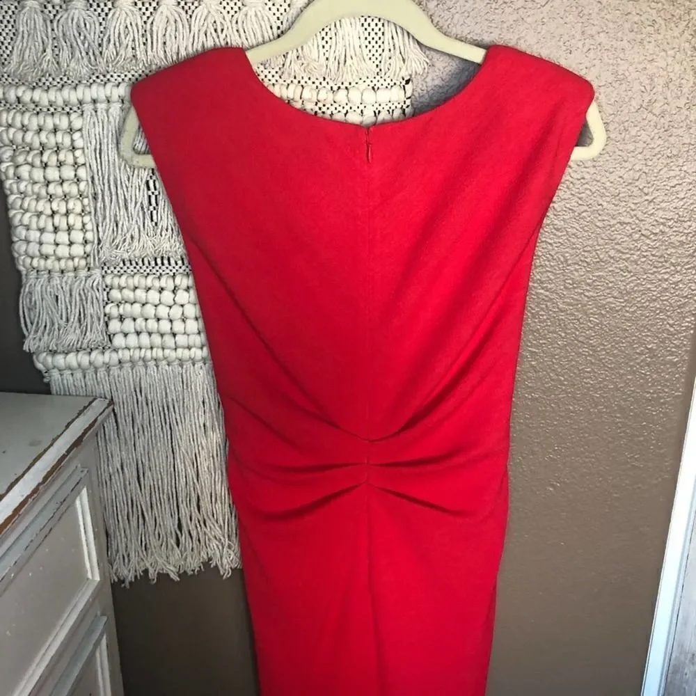 Adrianna Papell Plus Red Rio Knit Tie Sheath Dress
